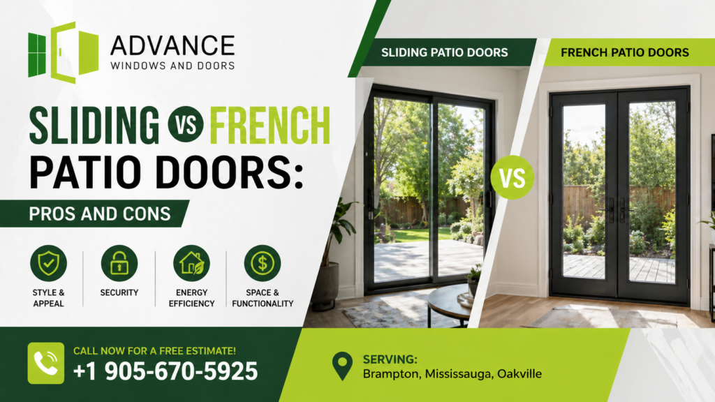 Sliding vs French Patio Doors Brampton & Mississauga – Which Is Better?